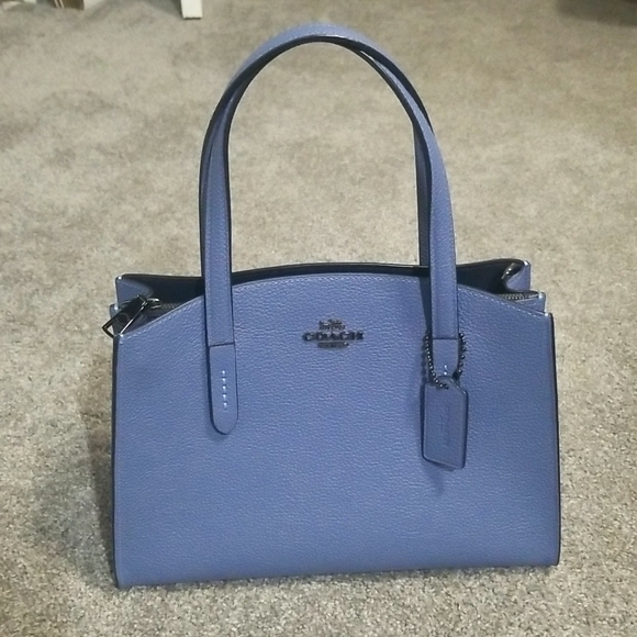 Coach Handbags - Coach Charlie 28 Carryall - Pebble Leather in Stone Blue